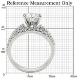1W009 - Rhodium Brass Ring with AAA Grade CZ in Clear - Alamode - Flyclothing LLC