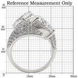 1W015 - Rhodium Brass Ring with AAA Grade CZ in Clear - Alamode - Flyclothing LLC