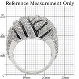 1W016 - Rhodium Brass Ring with AAA Grade CZ in Clear - Alamode - Flyclothing LLC