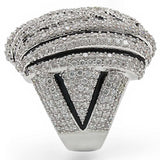 1W016 - Rhodium Brass Ring with AAA Grade CZ in Clear - Alamode - Flyclothing LLC