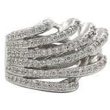 1W018 - Rhodium Brass Ring with AAA Grade CZ in Clear - Alamode - Flyclothing LLC
