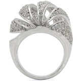 1W019 - Rhodium Brass Ring with AAA Grade CZ in Clear - Alamode - Flyclothing LLC
