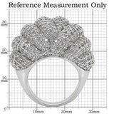 1W020 - Rhodium Brass Ring with AAA Grade CZ in Clear - Alamode - Flyclothing LLC