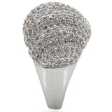 1W020 - Rhodium Brass Ring with AAA Grade CZ in Clear - Alamode - Flyclothing LLC