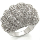 1W020 - Rhodium Brass Ring with AAA Grade CZ in Clear - Alamode - Flyclothing LLC
