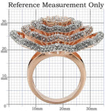 1W023 - Rose Gold + Rhodium Brass Ring with Top Grade Crystal in Clear - Alamode - Flyclothing LLC