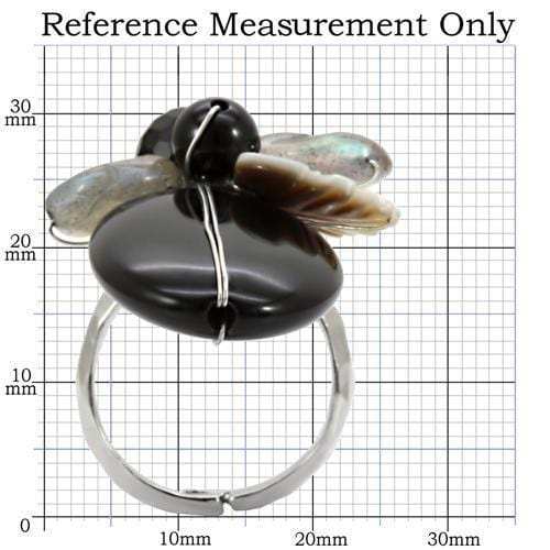 LOA594 - Antique Tone Brass Ring with Assorted in Multi Color - Alamode - Flyclothing LLC