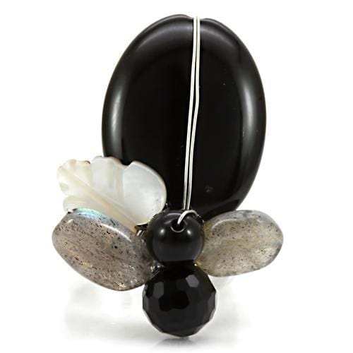 LOA594 - Antique Tone Brass Ring with Assorted in Multi Color - Alamode - Flyclothing LLC