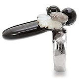 LOA594 - Antique Tone Brass Ring with Assorted in Multi Color - Alamode - Flyclothing LLC