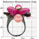 LOA595 - Antique Tone Brass Ring with Assorted in Multi Color - Alamode - Flyclothing LLC