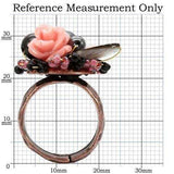 LOA596 - Antique Tone Brass Ring with Assorted in Multi Color - Alamode - Flyclothing LLC