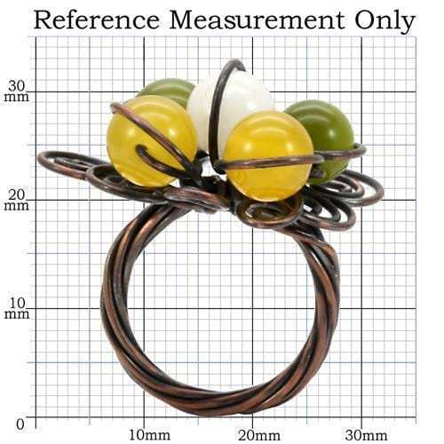 LOA598 - Antique Tone Brass Ring with Assorted in Multi Color - Alamode - Flyclothing LLC