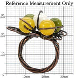 LOA598 - Antique Tone Brass Ring with Assorted in Multi Color - Alamode - Flyclothing LLC