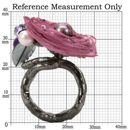 LOA600 - Antique Tone Brass Ring with Assorted in Multi Color - Alamode - Flyclothing LLC