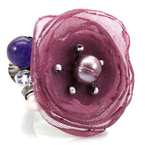 LOA600 - Antique Tone Brass Ring with Assorted in Multi Color - Alamode - Flyclothing LLC