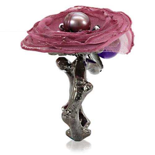 LOA600 - Antique Tone Brass Ring with Assorted in Multi Color - Alamode - Flyclothing LLC