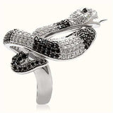 1W081 - Rhodium + Ruthenium Brass Ring with AAA Grade CZ in Black Diamond - Alamode - Flyclothing LLC
