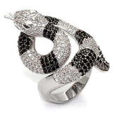 1W081 - Rhodium + Ruthenium Brass Ring with AAA Grade CZ in Black Diamond - Alamode - Flyclothing LLC