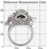 1W085 - Rhodium Brass Ring with AAA Grade CZ in Multi Color - Alamode - Flyclothing LLC