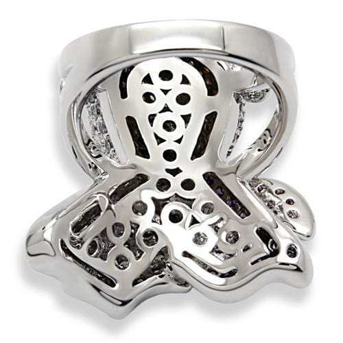 1W085 - Rhodium Brass Ring with AAA Grade CZ in Multi Color - Alamode - Flyclothing LLC