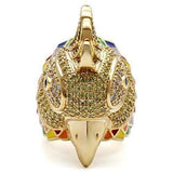 1W087 - Gold Brass Ring with AAA Grade CZ in Multi Color - Alamode - Flyclothing LLC