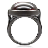1W100 - Ruthenium Brass Ring with AAA Grade CZ in Garnet - Alamode - Flyclothing LLC