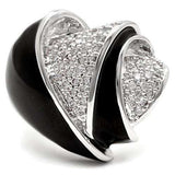 1W105 - Rhodium Brass Ring with AAA Grade CZ in Clear - Alamode - Flyclothing LLC