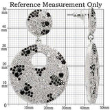 1W122 - Imitation Rhodium Brass Earrings with AAA Grade CZ in Black Diamond - Alamode - Flyclothing LLC