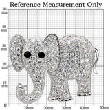 1W125 - Imitation Rhodium Brass Brooches with AAA Grade CZ in Black Diamond - Alamode - Flyclothing LLC