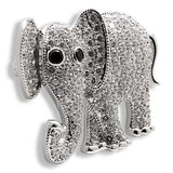 1W125 - Imitation Rhodium Brass Brooches with AAA Grade CZ in Black Diamond - Alamode - Flyclothing LLC