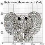 1W126 - Imitation Rhodium Brass Brooches with AAA Grade CZ in Black Diamond - Alamode - Flyclothing LLC