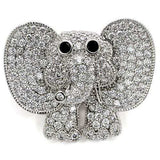 1W126 - Imitation Rhodium Brass Brooches with AAA Grade CZ in Black Diamond - Alamode - Flyclothing LLC