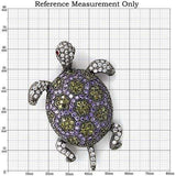 1W127 - Ruthenium Brass Brooches with AAA Grade CZ in Multi Color - Alamode - Flyclothing LLC