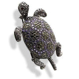 1W127 - Ruthenium Brass Brooches with AAA Grade CZ in Multi Color - Alamode - Flyclothing LLC