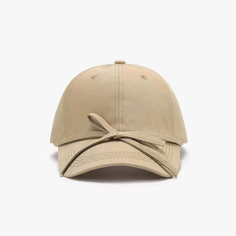 Tied Bow Cotton Baseball Cap - Trendsi - Flyclothing LLC