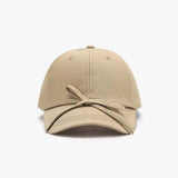 Tied Bow Cotton Baseball Cap - Trendsi - Flyclothing LLC