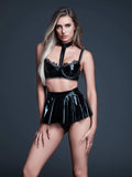 Allure Lingerie Naughty Nights Vinyl Choker Bra and Mini Skirt - Allure Lingerie - Flyclothing LLC