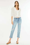 Kancan Mid Rise Distressed Boyfriend Fit Jeans - Trendsi - Flyclothing LLC