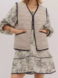 Textured Snap Down Vest Coat - Trendsi - Flyclothing LLC
