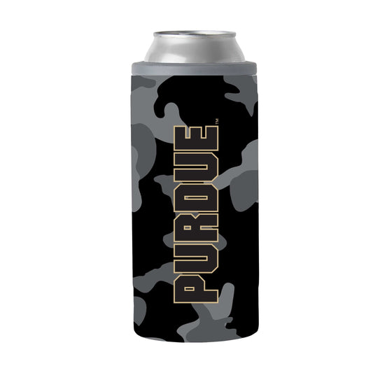Purdue Black Camo 12oz Slim Can Coolie - Logo Brands - Flyclothing LLC