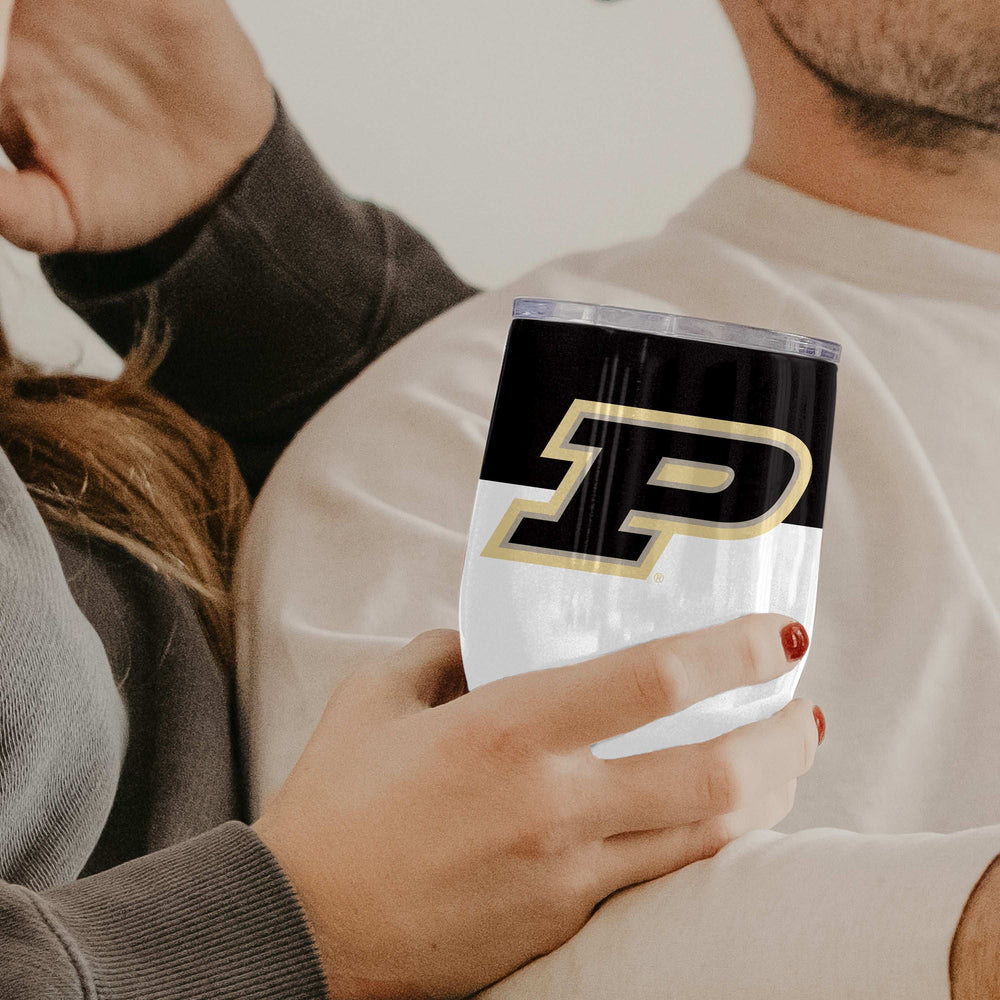 Purdue Color Block 16 oz Stainless Curved Beverage - Logo Brands - Flyclothing LLC