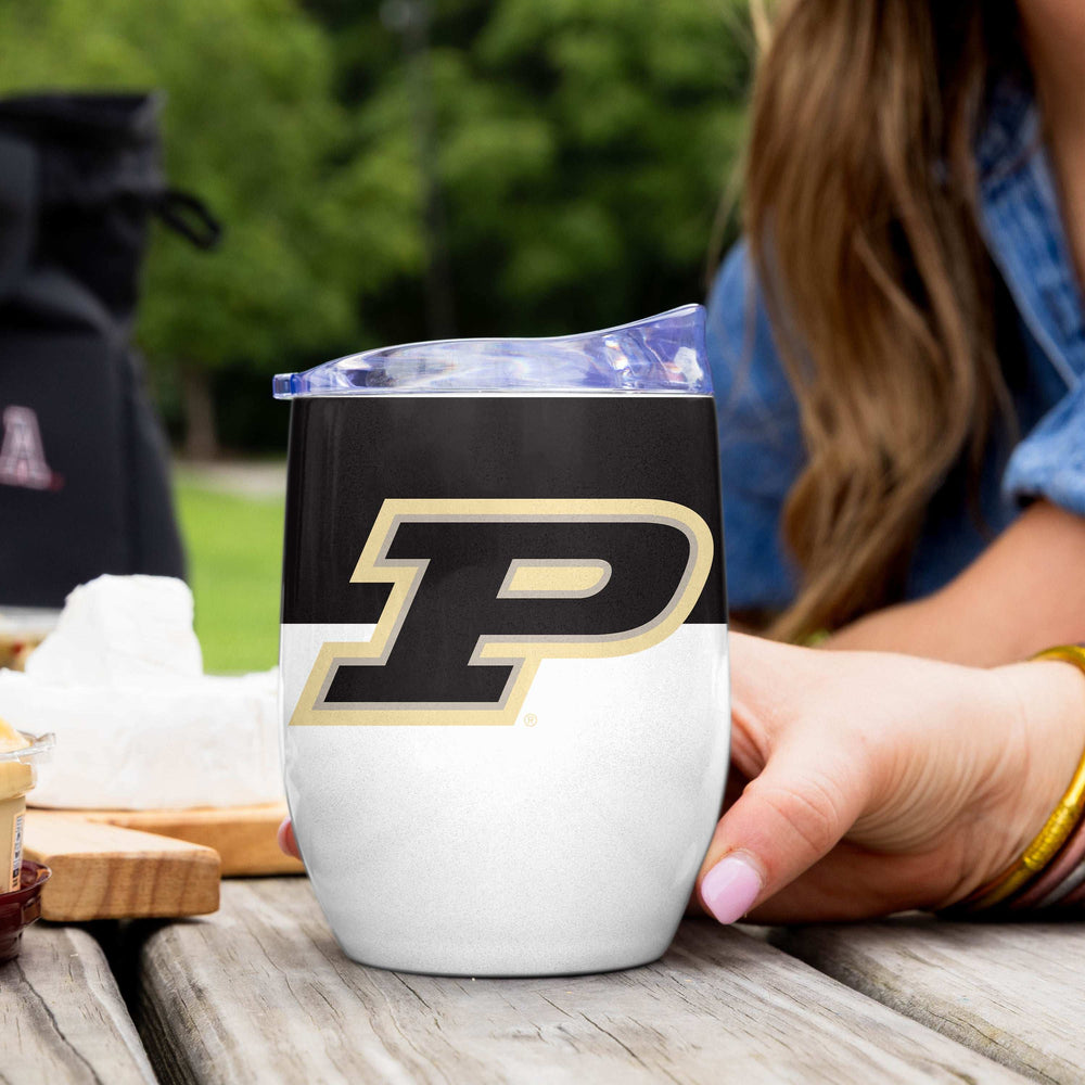 Purdue Color Block 16 oz Stainless Curved Beverage - Logo Brands - Flyclothing LLC