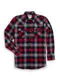 Men's Ely Cattleman Long Sleeve Flannel Plaid Western Snap Shirt- Black - Ely Cattleman - Flyclothing LLC