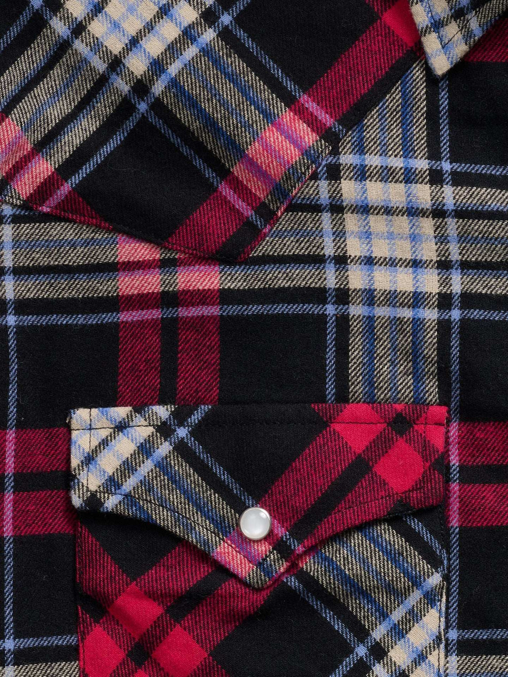 Men's Ely Cattleman Long Sleeve Flannel Plaid Western Snap Shirt- Black - Ely Cattleman - Flyclothing LLC