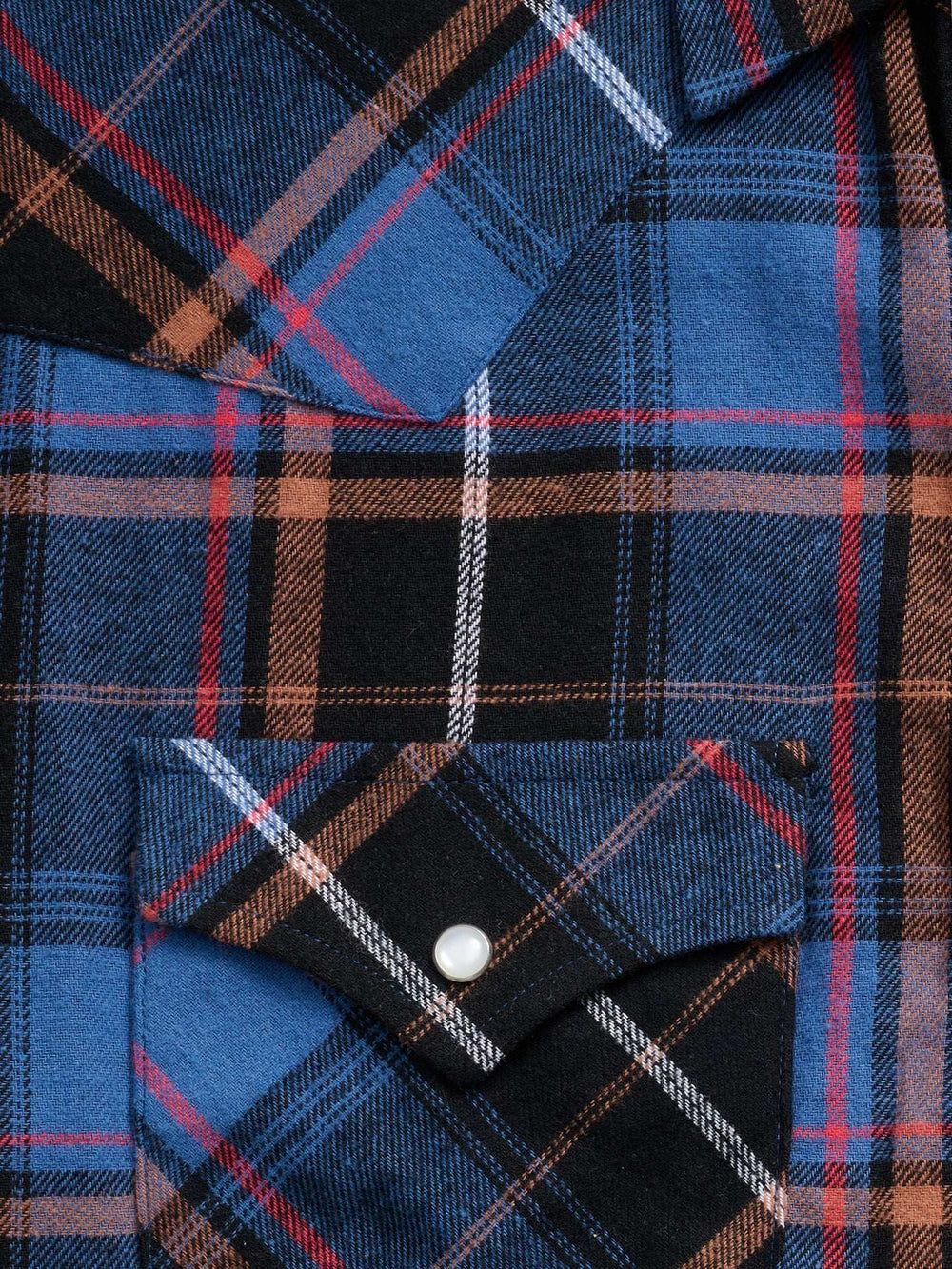 Men's Ely Cattleman Long Sleeve Flannel Plaid Western Snap Shirt- Blue - Ely Cattleman - Flyclothing LLC