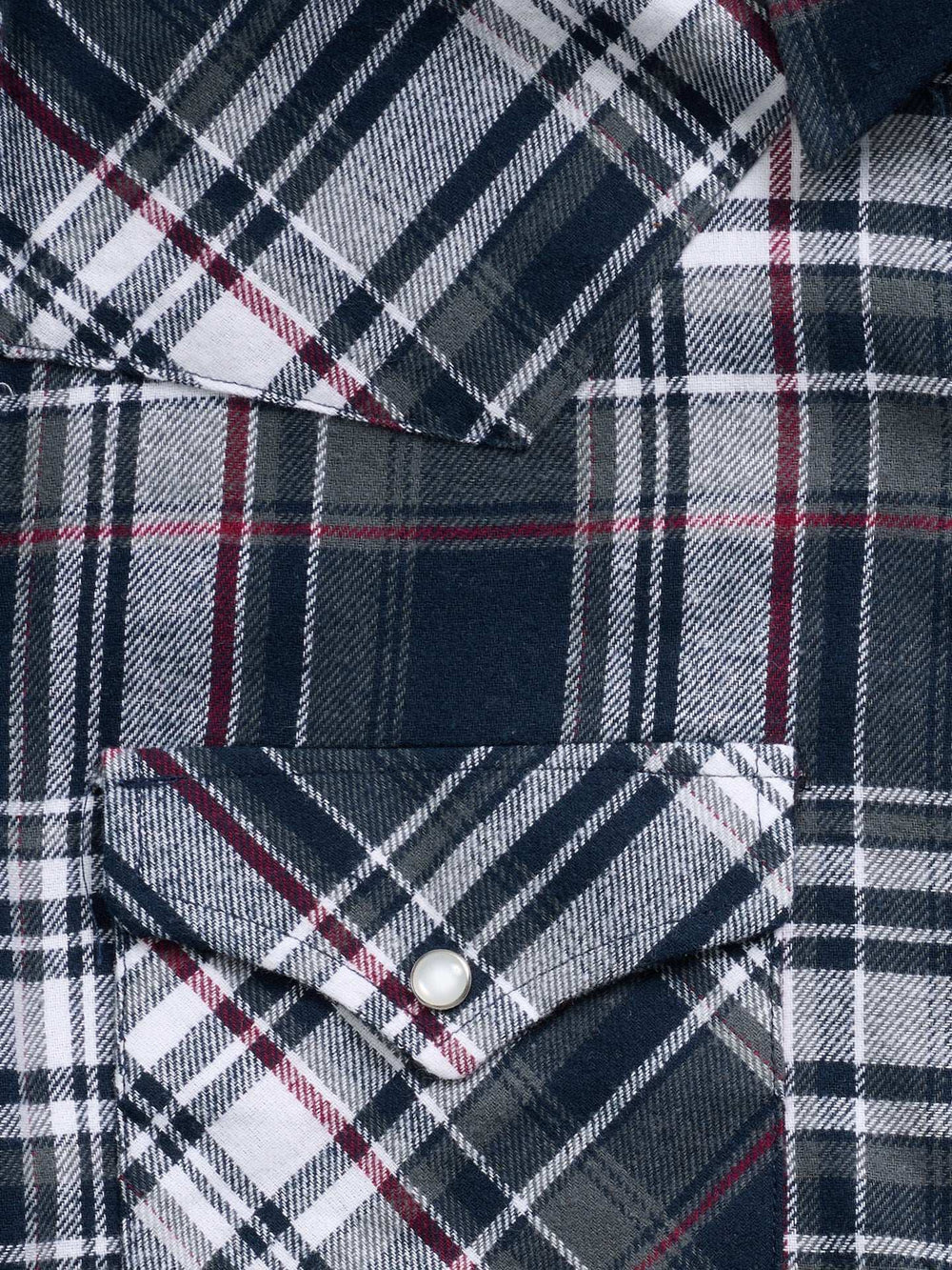 Men's Ely Cattleman Long Sleeve Flannel Plaid Western Snap Shirt- Indigo - Ely Cattleman - Flyclothing LLC