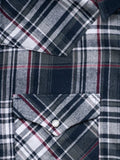 Men's Ely Cattleman Long Sleeve Flannel Plaid Western Snap Shirt- Indigo - Ely Cattleman - Flyclothing LLC