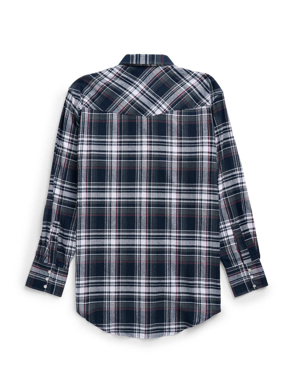 Men's Ely Cattleman Long Sleeve Flannel Plaid Western Snap Shirt- Indigo - Ely Cattleman - Flyclothing LLC