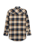Men's Ely Cattleman Long Sleeve Flannel Plaid Western Snap Shirt- Natural - Ely Cattleman - Flyclothing LLC