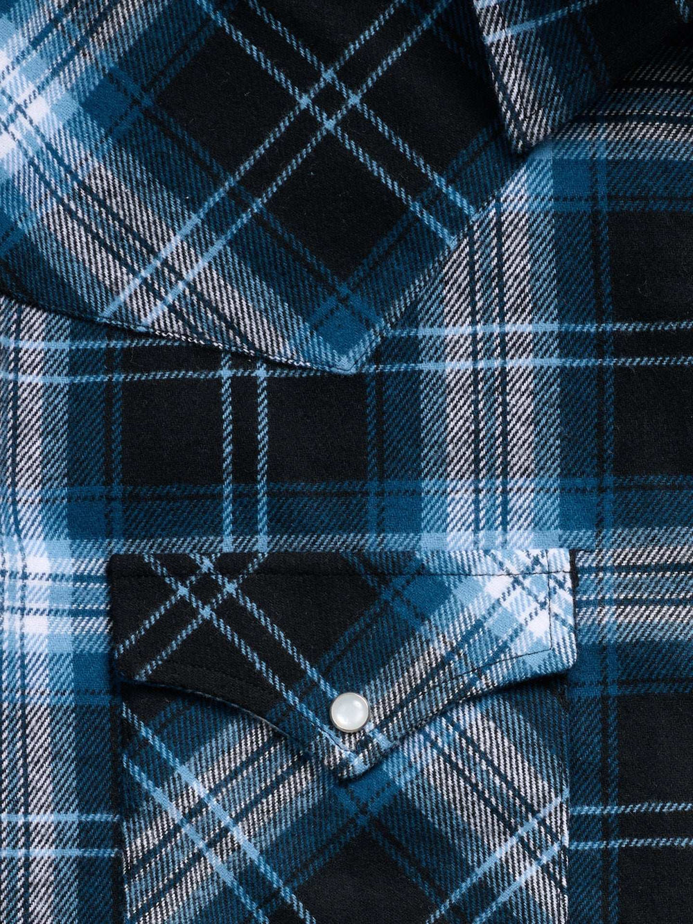 Men's Ely Cattleman Long Sleeve Brawny Flannel Western Snap Shirt- Black - Ely Cattleman - Flyclothing LLC